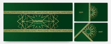 Mandala Arap yeşil İslami tasarım arka planı