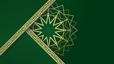 Mandala Arap yeşil İslami tasarım arka planı