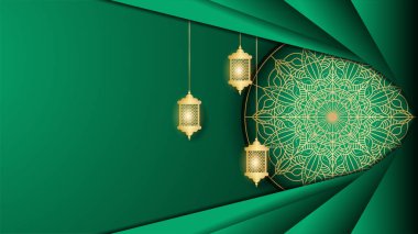 Mandala Arap yeşil İslami tasarım arka planı