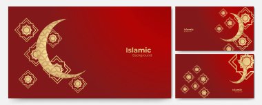 Güzel Mandala asılı fener Arap kırmızı İslami tasarım arka planı