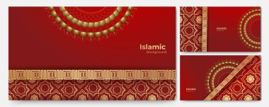 Güzel Mandala asılı fener Arap kırmızı İslami tasarım arka planı