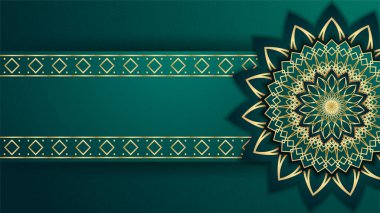Gerçekçi Mandala Arap yeşil İslami tasarım arka planı