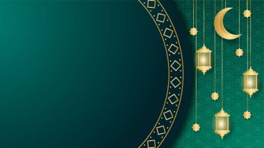 Gerçekçi Mandala Arap yeşil İslami tasarım arka planı