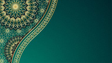 Gerçekçi Mandala Arap yeşil İslami tasarım arka planı