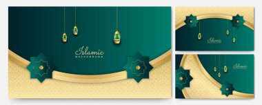 Gerçekçi Mandala Arap yeşil İslami tasarım arka planı