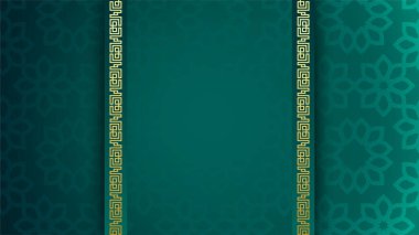 Düz Arap yeşil İslami tasarım arka planı