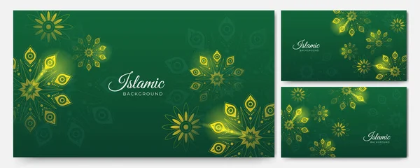 Mandala Arabisches Grünes Islamisches Design Hintergrund — Stockvektor