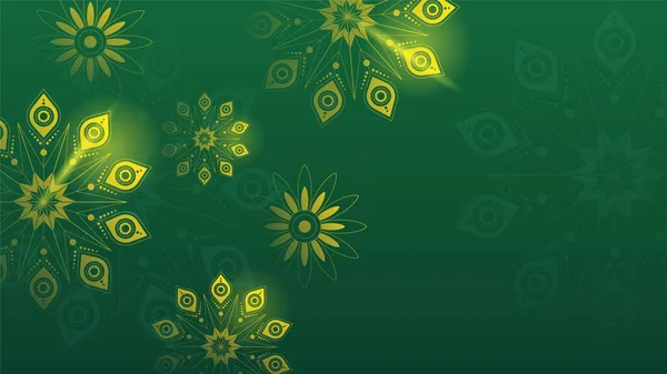 Mandala Arabische Groene Islamitische Ontwerp Achtergrond Universele Ramadan Kareem Banner — Stockvector
