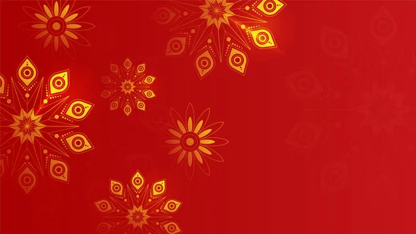 曼达拉阿拉伯红色伊斯兰设计背景 具有灯笼 伊斯兰图案 清真寺和抽象豪华伊斯兰元素的通用伊斯兰式旗袍背景 — 图库矢量图片