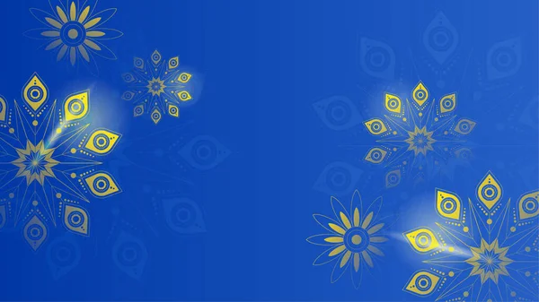 Prachtige Goudblauwe Islamitische Design Achtergrond Universele Ramadan Kareem Banner Achtergrond — Stockvector