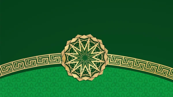 Mandala Αραβικό Πράσινο Ισλαμικό Σχεδιασμό Φόντο — Διανυσματικό Αρχείο