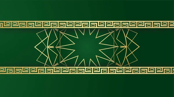 Mandala Arabic Verde Islamico Disegno Sfondo — Vettoriale Stock