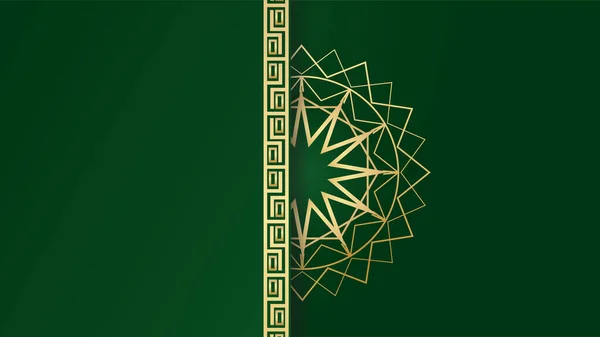 Mandala Arabski Zielony Islamski Projekt Tło — Wektor stockowy