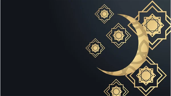 Elegante Mandala Arabisches Schwarzes Gold Islamisches Design Hintergrund — Stockvektor