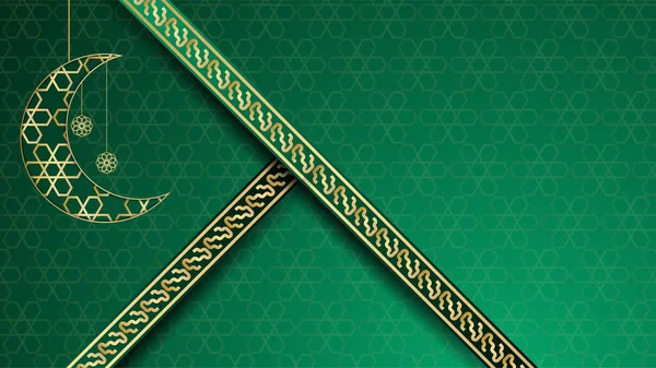 Mandala Arabic Green Islamic Design Background — Stock Vector