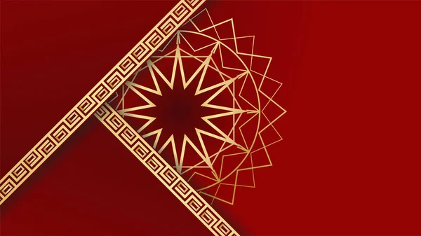 Όμορφη Mandala Κρέμονται Φανάρι Αραβικό Κόκκινο Ισλαμικό Σχεδιασμό Φόντο — Διανυσματικό Αρχείο