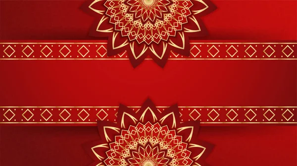 Krásné Mandala Závěsné Lucerna Arabské Červené Islámské Design Pozadí — Stockový vektor