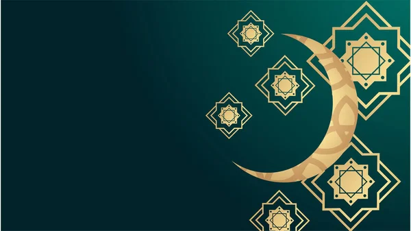 现实的曼达拉阿拉伯绿色伊斯兰设计背景 — 图库矢量图片