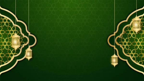 現実的なマンダラアラビア語緑のイスラムデザインの背景 — ストックベクタ