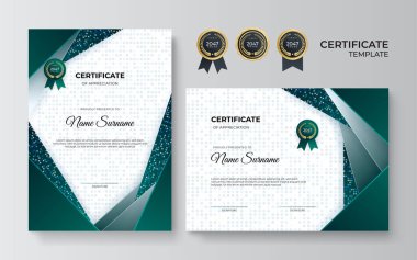 Modern çalışan yeşil sertifika tasarım şablonu