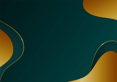 Modern koyu yeşil ve altın soyut arkaplan