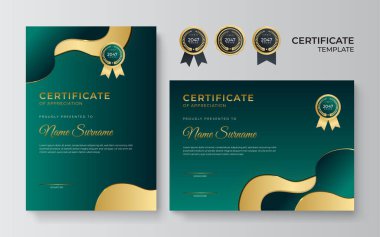 Zarif altın sertifika tasarım şablonu