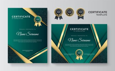 Zarif altın sertifika tasarım şablonu