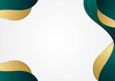 Modern koyu yeşil ve altın soyut arkaplan
