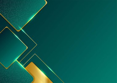 Modern koyu yeşil ve altın soyut arkaplan