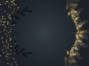 Modern zarif siyah düğün davetiyesi tasarım şablonu