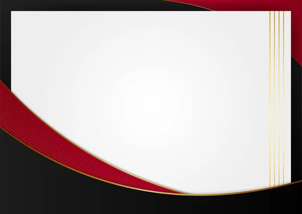 Modèle Conception Certificat Rouge Employé Vague Plat — Image vectorielle