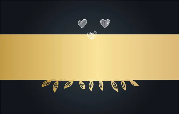 Premium Элегантный Золотой Черный Приглашение Свадьбу Шаблон — стоковый вектор