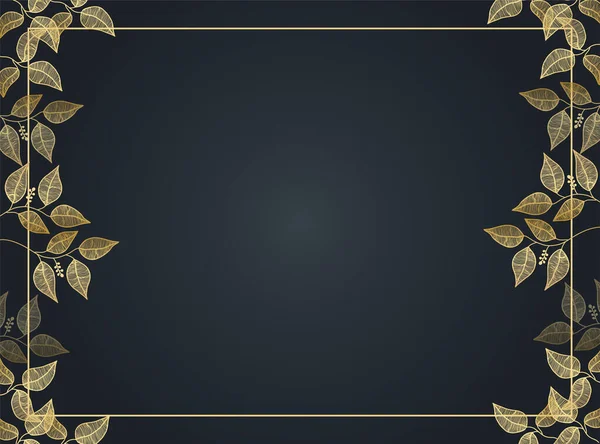 Современный Элегантный Черно Золотой Свадебный Шаблон — стоковый вектор