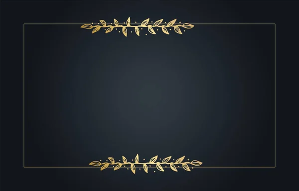 Modèle Élégant Premium Invitation Mariage Noir Doré — Image vectorielle