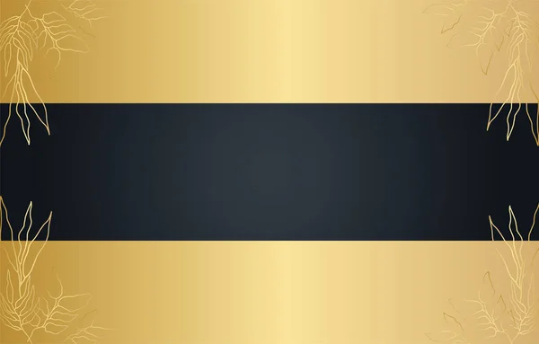 Premium Elegante Gouden Zwarte Bruiloft Uitnodiging Ontwerp Sjabloon — Stockvector