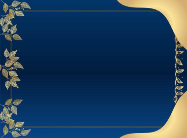 Birinci sınıf altın mavisi düğün davetiyesi tasarımı şablonu