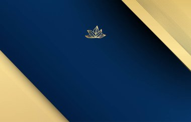 Birinci sınıf altın mavisi düğün davetiyesi tasarımı şablonu