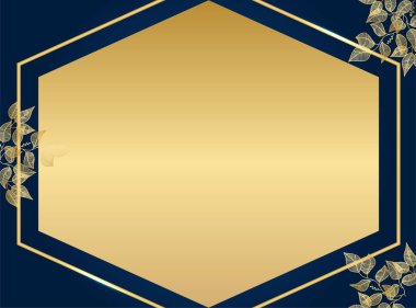 Birinci sınıf altın mavisi düğün davetiyesi tasarımı şablonu