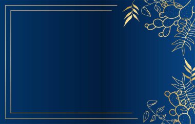 Birinci sınıf altın mavisi düğün davetiyesi tasarımı şablonu