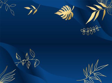 Modern zarif mavi düğün davetiyesi tasarım şablonu