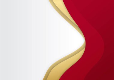 Soyut kırmızı beyaz ve altın sunum arkaplanı