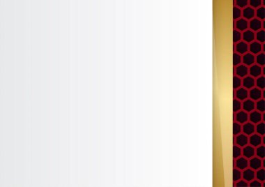 Soyut kırmızı beyaz ve altın sunum arkaplanı