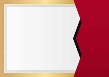 Soyut kırmızı beyaz ve altın sunum arkaplanı