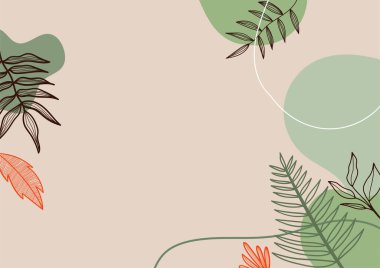 Renkli yapraklı çiçek arkaplanı desen dekorasyonu, boho tarzı