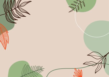 Renkli yapraklı çiçek arkaplanı desen dekorasyonu, boho tarzı