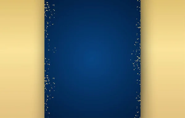 Modèle Élégant Moderne Invitation Mariage Bleu Doré — Image vectorielle