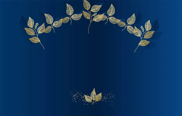 Современный Элегантный Золотисто Синий Дизайн Приглашения — стоковый вектор
