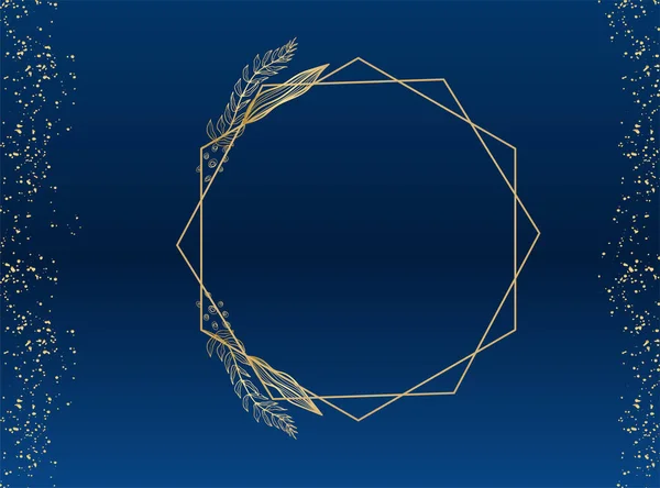 Premium Элегантный Золотисто Голубой Дизайн Приглашения — стоковый вектор