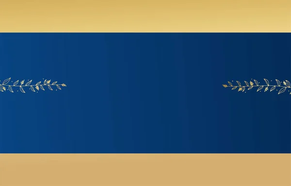 Сучасний Елегантний Золотисто Блакитний Шаблон Дизайну Весільних Запрошень — стоковий вектор