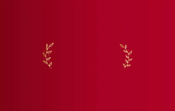 プレミアムエレガントな黄金の赤いウェディング招待状のデザインテンプレート — ストックベクタ